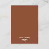 Carte D'accompagnement Terracotta Retro Mince Script Détails du Mariage (Dos)