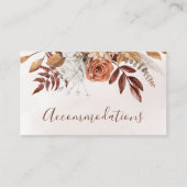 Carte D'accompagnement Terracotta Rouille Fleurs Hébergements Bohème Auto (Devant)