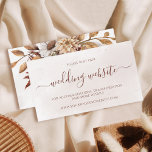 Carte D'accompagnement Terracotta rouille Floral Boho site Mariage de aut<br><div class="desc">Site web mariage de style bohème moderne cartes d'enclos avec des fleurs d'aquarelle et des feuilles de chute dans les tons terre comme rouille brun,  orange brûlé et terre cuite. Un choix parfait pour les mariages d'automne.</div>