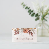 Carte D'accompagnement Terracotta Rust Flowers Boho Fall Hébergements (Debout devant)