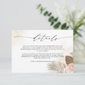 Carte D'accompagnement Terracotta Rustic Boho Mariage Chic Script Détail (Debout devant)