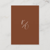 Carte D'accompagnement Terracotta Rustic Burnt Orange Mariage minimal (Dos)