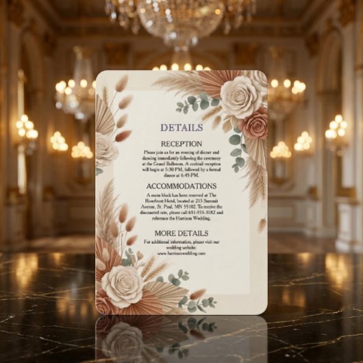 Carte D'accompagnement Terracotta Rustic Floral Boho 