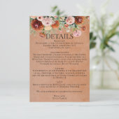 Carte D'accompagnement Terracotta Sage Green Blush Floral Détails du Mari (Debout devant)