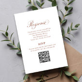 Carte D'accompagnement Terracotta Script Wedding RSVP QR Code