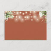 Carte D'accompagnement Terracotta String Lights Floral Mariage Réception (Dos)