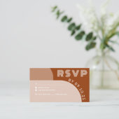 Carte D'accompagnement Terracotta Super Arch Retro RSVP QR code Mariage (Debout devant)