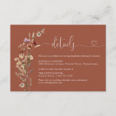 Carte D'accompagnement Terracotta Tiny Fleur sauvage Détails du Mariage (Devant)