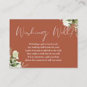 Carte D'accompagnement Terracotta Verdure Floral Wishing Bien Mariage