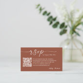 Carte D'accompagnement Terracotta Wedding RSVP Website QR Code Photo (Debout devant)