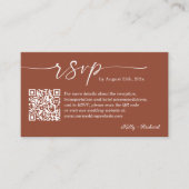 Carte D'accompagnement Terracotta Wedding RSVP Website QR Code Photo (Devant)