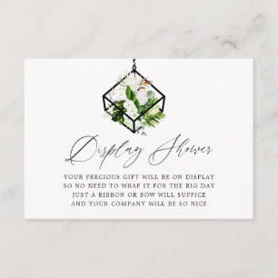 Carte D'accompagnement Terrarium Géométrique de Fleurs pour Mariage et Ba
