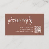 Carte D'accompagnement Terre cuite | Code QR RSVP de mariage (Devant)