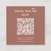 Carte D'accompagnement Terre cuite | Code QR RSVP de mariage (Devant)