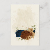 Carte D'accompagnement terre cuite marine fleurs détails mariage (Dos)