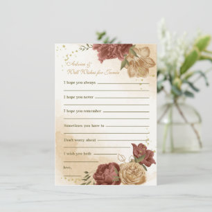 Carte D'accompagnement terre cuite tonalité de terre mariage vert fleuri