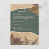 Carte D'accompagnement terre vintage boho chic verdure mariage (Devant)