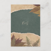 Carte D'accompagnement terre vintage boho chic verdure mariage (Dos)