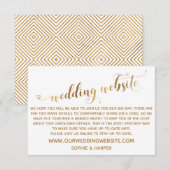 Carte D'accompagnement Texte à cœurs dorés sur site web de mariage blanc (Devant / Derrière)