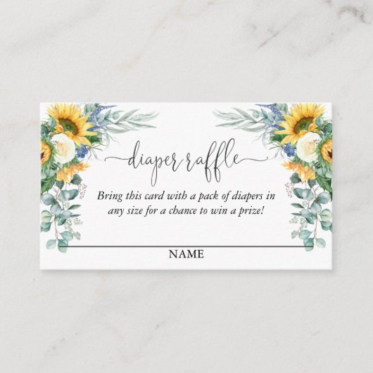 Carte D'accompagnement Texte de scénario de tombola de couches florales d (Devant)