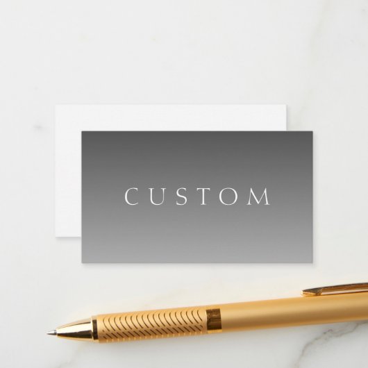 Carte D'accompagnement Texte élégant sur un dégradé ombré gris moderne si (Devant/Arrière en situation)