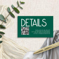 Texte moderne QR Code Emerald Détails du Mariage
