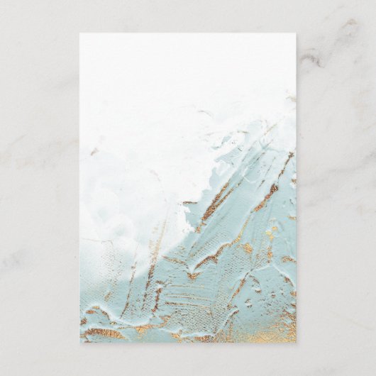 Carte D'accompagnement texturé bleu or fausse feuille Détails (Dos)