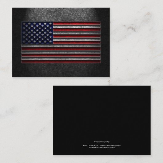 Carte D'accompagnement Texture de pierre du drapeau américain (Devant / Derrière)