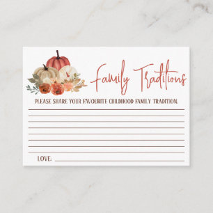 Carte D'accompagnement Thanksgiving Famille Traditions Jeu, Baby shower