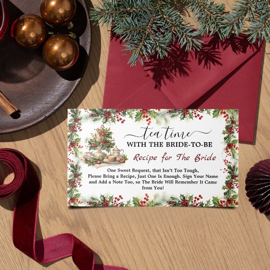 Carte D'accompagnement Thé Chic pour un Mariage de Noël