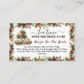 Carte D'accompagnement Thé Chic pour un Mariage de Noël (Devant)