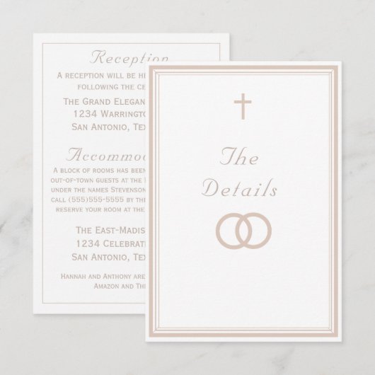 Carte D'accompagnement The Refined Catholic Wedding (Devant / Derrière)