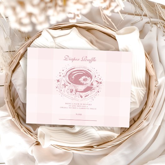 Carte D'accompagnement Thé Rose Avec La Mère Pour Être Diapper Raffle