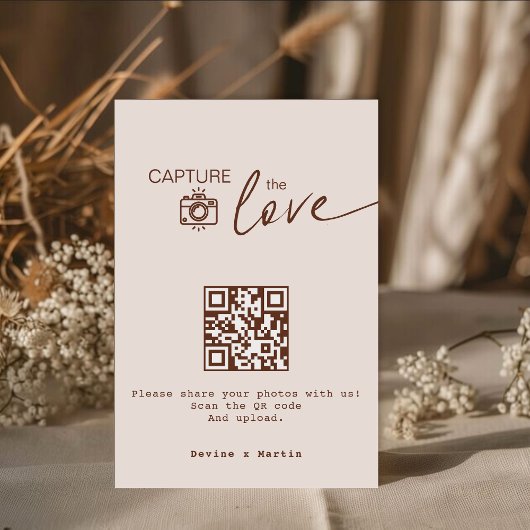 Carte D'accompagnement Thème Boho Capture Le code QR Love