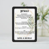 Carte D'accompagnement Thème Botanique Mariage Arché Noir Moderne (Debout devant)