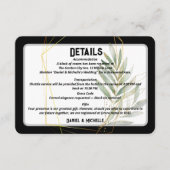 Carte D'accompagnement Thème Botanique Mariage Arché Noir Moderne (Devant)