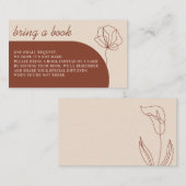 Carte D'accompagnement Thème botanique terracotta boho Apportez un livre (Devant / Derrière)
