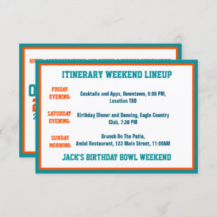 Carte D'accompagnement Thème de football Aqua Blue Orange Détails de l'an