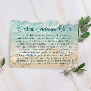 Carte D'accompagnement Thème de mariage de plage océanique personnalisé