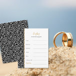 Carte D'accompagnement Thème Mariage feuille Souhaite Marier & Groom<br><div class="desc">Notre carte de Mariage Feuille Wives to Bride & Groom, qui fait partie de la collection Chic Leaf Motif Border Faire-part de mariage, permet aux invités de laisser des notes. Cette carte plate de 5 po x 3, 5 po, au format portrait avec une bordure abstraite noire, permet de personnaliser...</div>