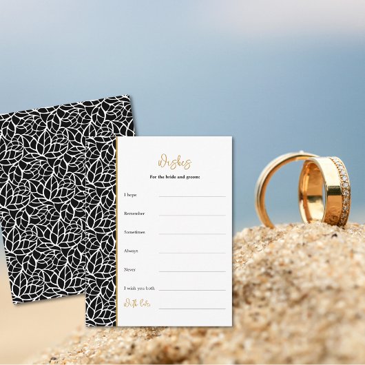 Carte D'accompagnement Thème Mariage feuille Souhaite Marier & Groom