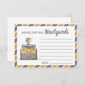 Carte D'accompagnement Thème Voyage Conseils pour les jeunes mariés gris (Devant / Derrière)