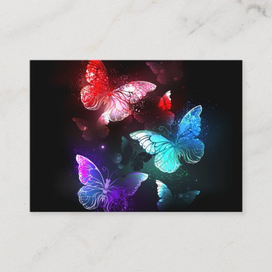 Carte D'accompagnement Three Glowing Butterflies on night background (Devant)