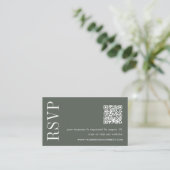 Carte D'accompagnement Thyme Green Mariage QR Code RSVP (Debout devant)
