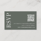 Carte D'accompagnement Thyme Green Mariage QR Code RSVP (Devant)