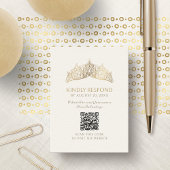 Carte D'accompagnement Tiara Crown Quinceanera QR RSVP