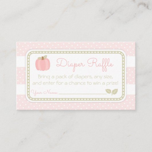Carte D'accompagnement Ticket Baby shower Citrouille rose (Devant)