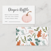 Carte D'accompagnement Ticket Baby shower Citrouille rose (Devant / Derrière)