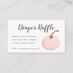 Carte D'accompagnement Ticket Baby shower Citrouille rose