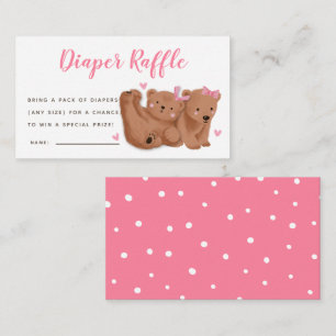 Carte D'accompagnement Ticket Baby shower de couche de  rose Twins